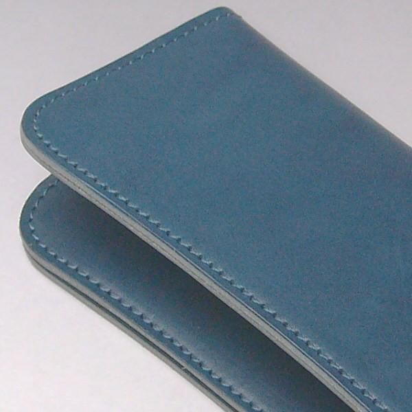 メンズ長財布 本革 栃木レザー 日本製 ネイビー 瑠璃紺 08 ヌメ革 新品