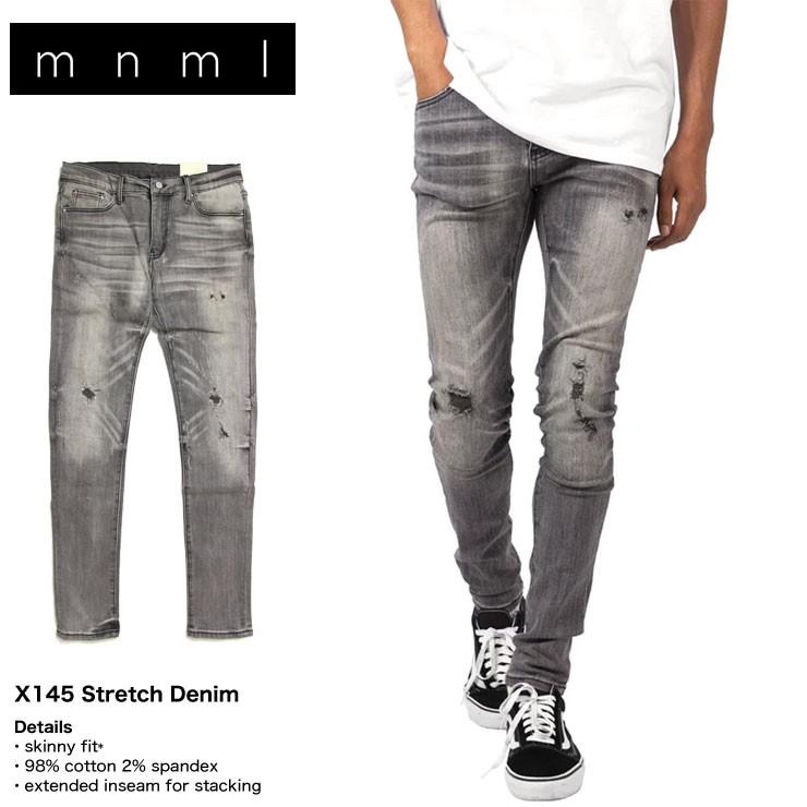 mnml（ミニマル） デニム スキニーパンツ スキニージーンズ クラッシュ