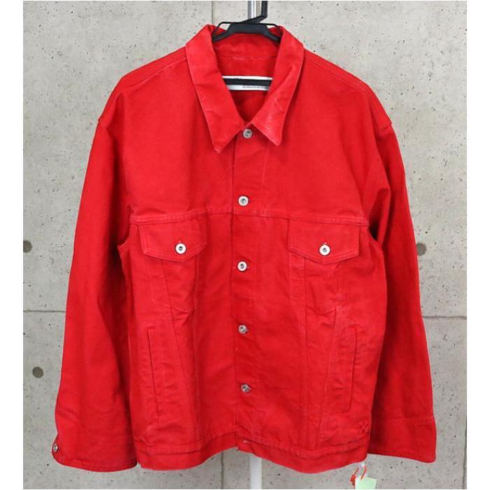 OFF-WHITE 銀座店 未使用品 オフホワイト デニム ジャケット ダメージ