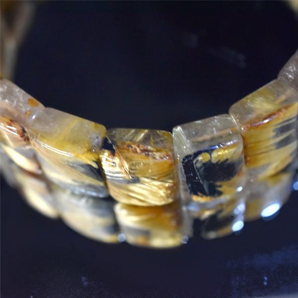 太陽放射ルチルクォーツ バングル 内周約16センチ 5A ブレスレット 最