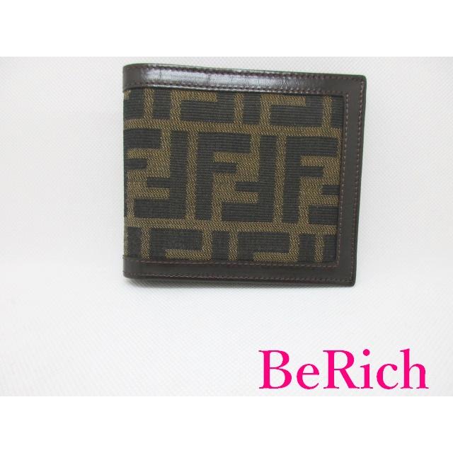 FENDI（フェンディ） 美品 メンズ 二つ折り財布 01455 ズッカ ロゴ