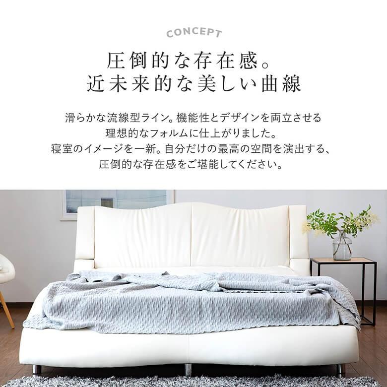 ベッド クイーン レザーベッド ローベッド 組立設置無料 エラスタ