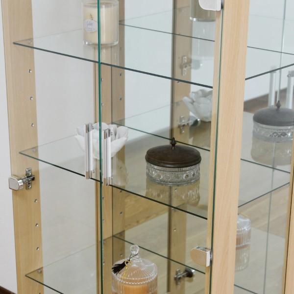 送料無料 60幅コレクションボード 4色対応 木目 ガラス飾り棚 収納家具