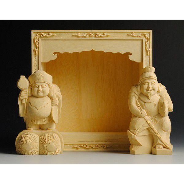 癒される桧の香り【七福神：恵比寿・大黒天】縁起物 送料無料 : 仏壇