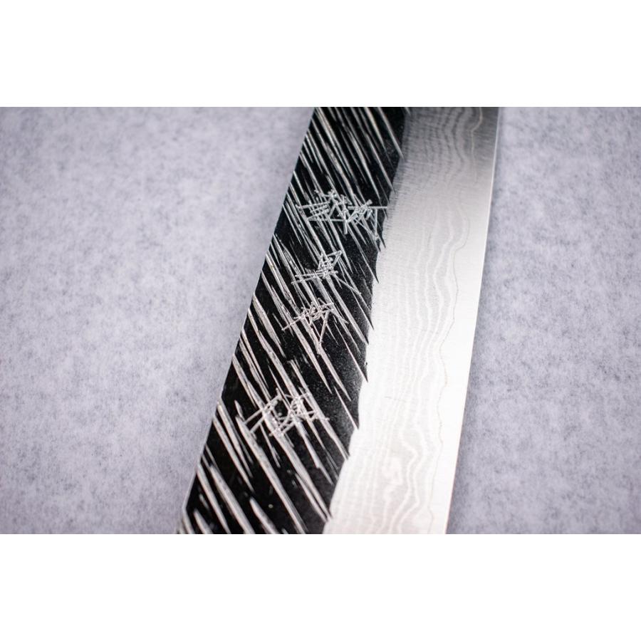 黒崎 優 風神【FUJIN】 牛刀210 VG10鋼 ダマスカス鋼 紫檀八角柄 : 極