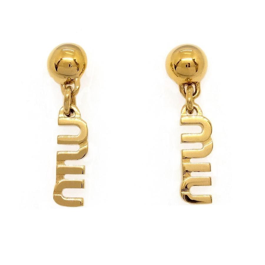 miu miu（ミュウミュウ） ピアス メタル 5IO061 2F7U ゴールド ロゴ