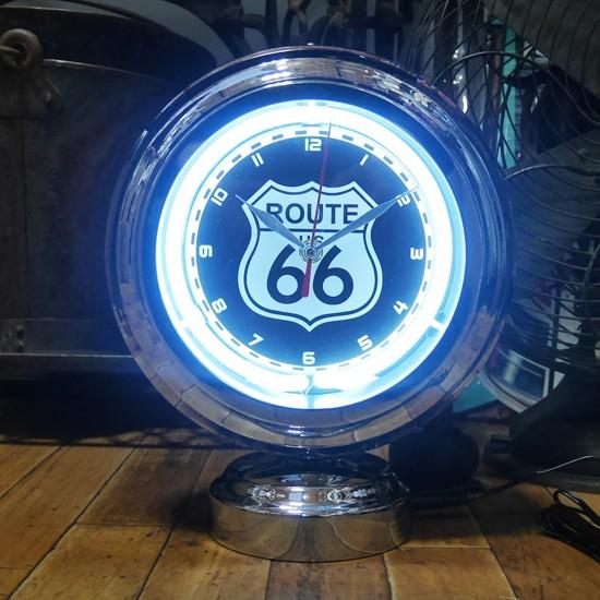 ROUTE66 ガスランプ ネオンクロック 置時計 ルート66 GASLAMP NEON
