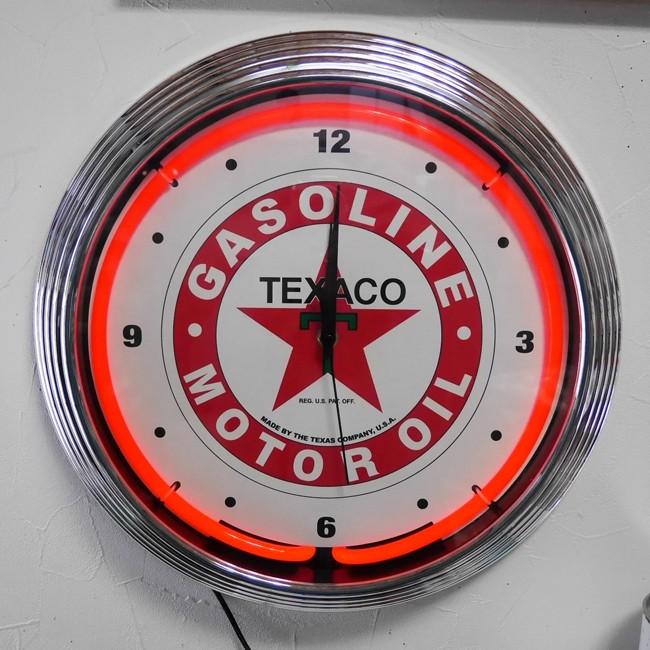 テキサコ ネオンクロック 掛け時計 TEXACO NEON CLOCK SINGLE ウォール