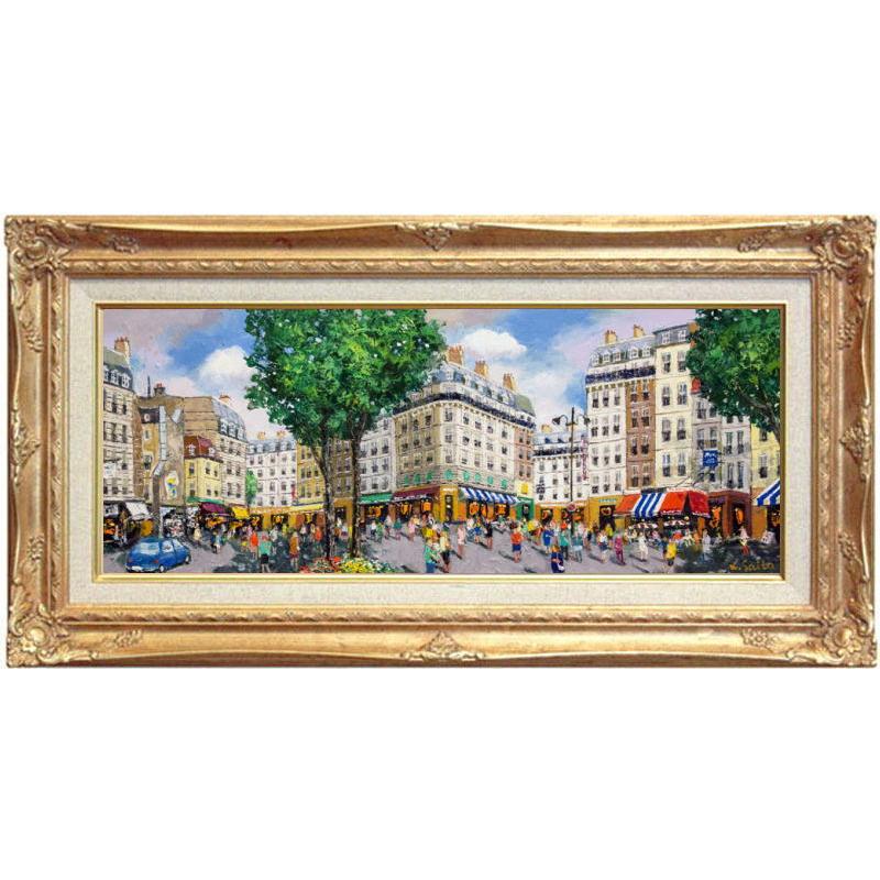 油彩 油絵 【杉山青樹路 】 「横浜本牧 三溪園」 「美術年鑑」掲載作家