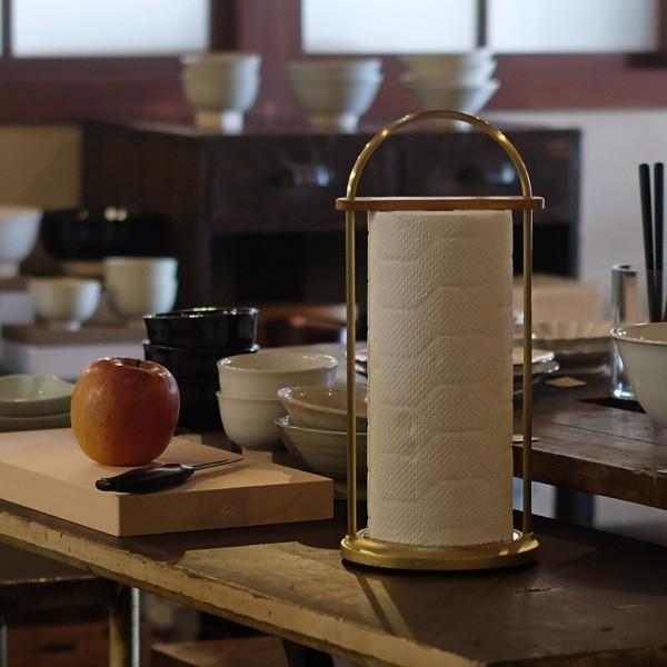 FUTAGAMI 鋳肌キッチンペーパーホルダー 小 真鍮 真鍮鋳肌 キッチン