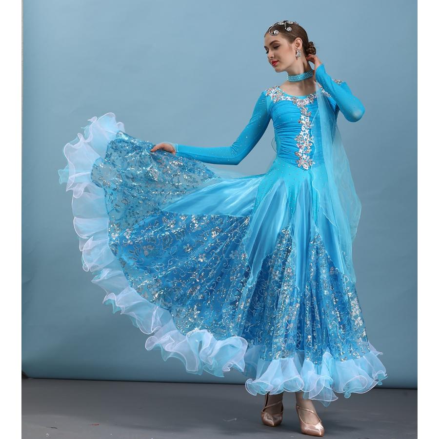 Garuda SHOP 社交ダンス衣装女性モダンドレス 発表会ワルツドレス