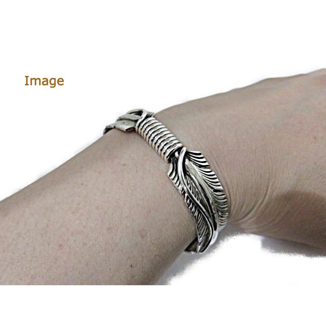 ナバホ族 バングル フェザー インディアンジュエリー シルバー925 羽根