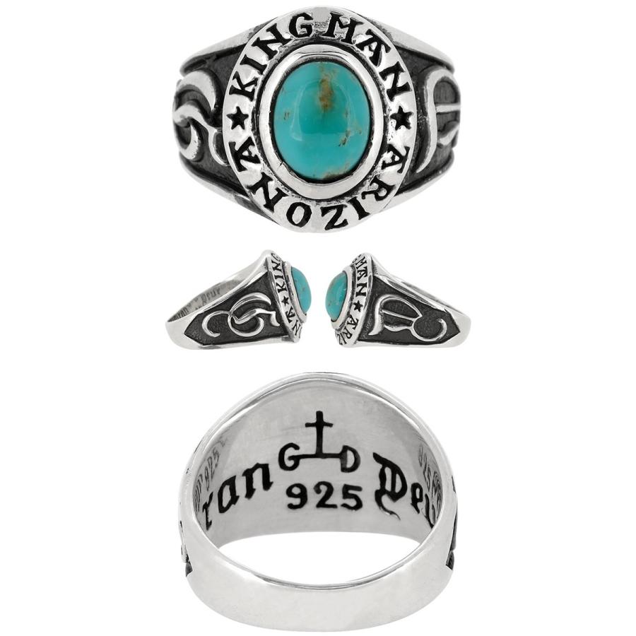 ターコイズ 指輪 メンズ リング シルバー キングマンターコイズ 17-21