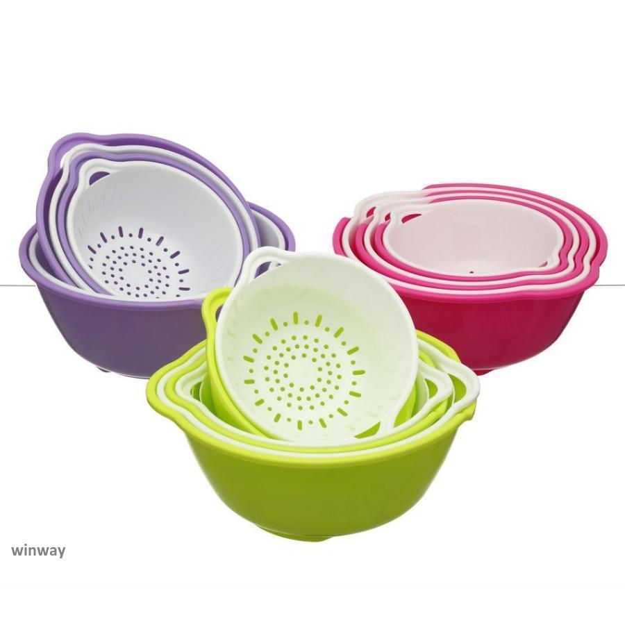 ザル ボウル セット 6点セット キッチン用品 カラフル 水切りざる