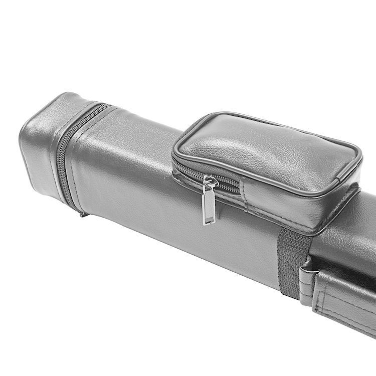 ビリヤードキューケース 黒ブラック/茶/クロコダイル調 【2バット×2