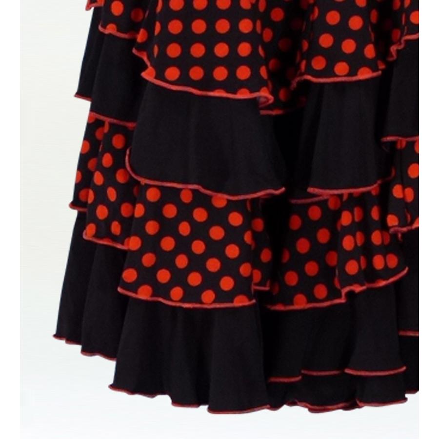 フラメンコ 水玉マーメード ファルダ スカート オレンジ フリーサイズ