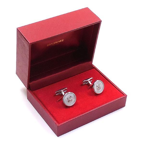 カフスボタン カフリンクス イニシャル名入れ刻印 シルバー925 丸型