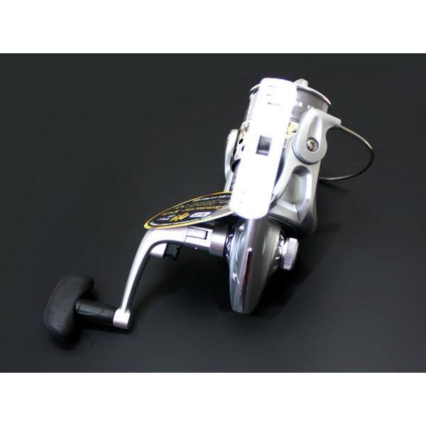 スピニングリール 3000 ライン付き シルバー ガンメタスピン : エナ