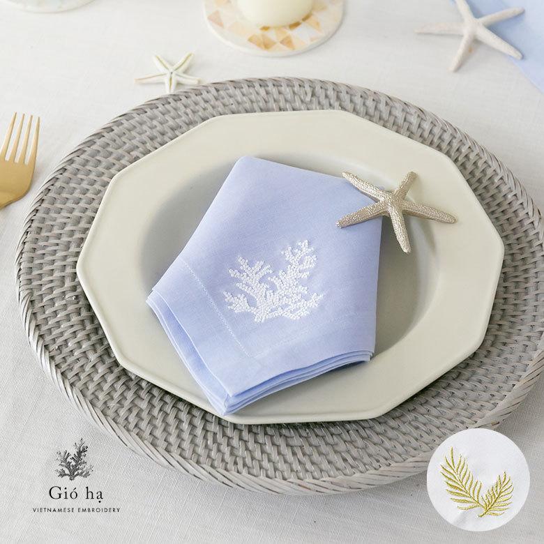 ELEMENTS ナプキン ナフキン マルチクロス ベトナム 刺繍 約 W 46cm D