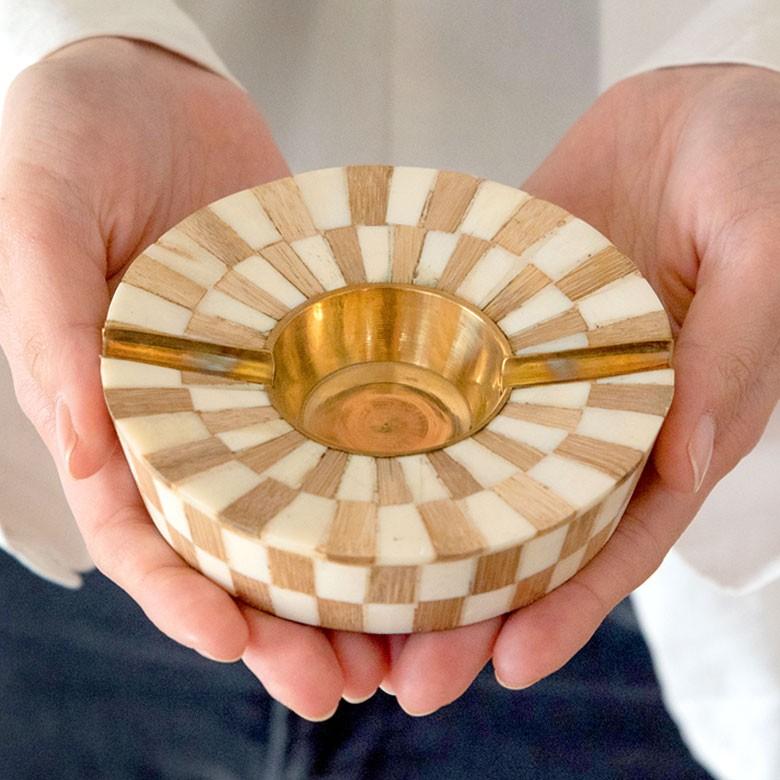 ヴィンテージ アンティーク 真鍮製 ロータスフラワー アッシュトレイ