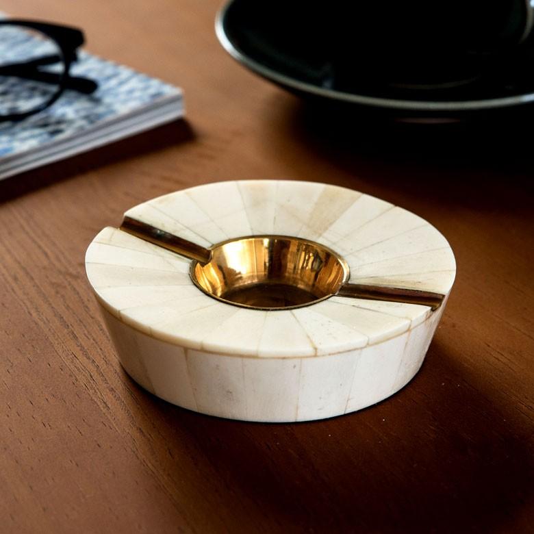 灰皿 おしゃれ 卓上 デザイン アンティーク レトロ プレゼント ボーン