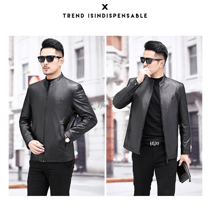 レザージャケットメンズ高級ラム革羊革防風防寒40代50代60代革