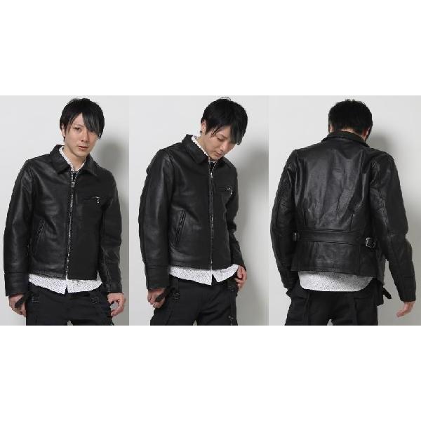 フリーダムレザー 本革 シングル ライダースジャケット メンズ レザー