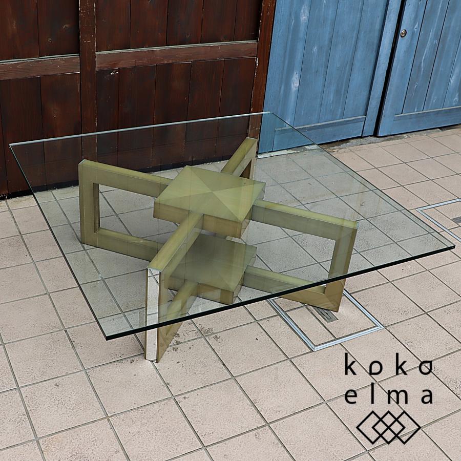 IDC OTSUKA 大塚家具 デコレ ガラス リビングテーブル スクエア