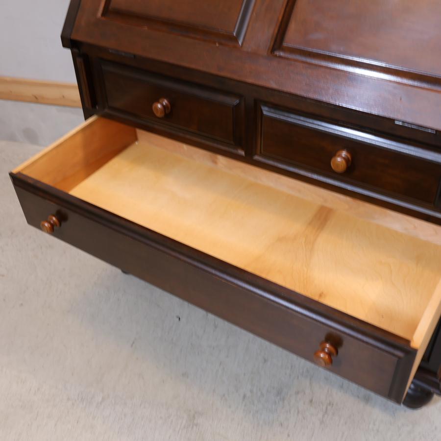 松本民芸家具 ミズメザクラ無垢材 重H型ボールフットビューロー