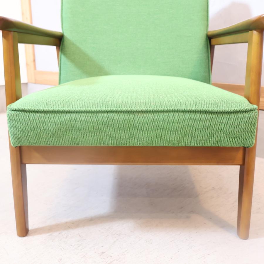カリモク60 Kチェア タープグリーン 1シーター 北欧スタイル レトロ