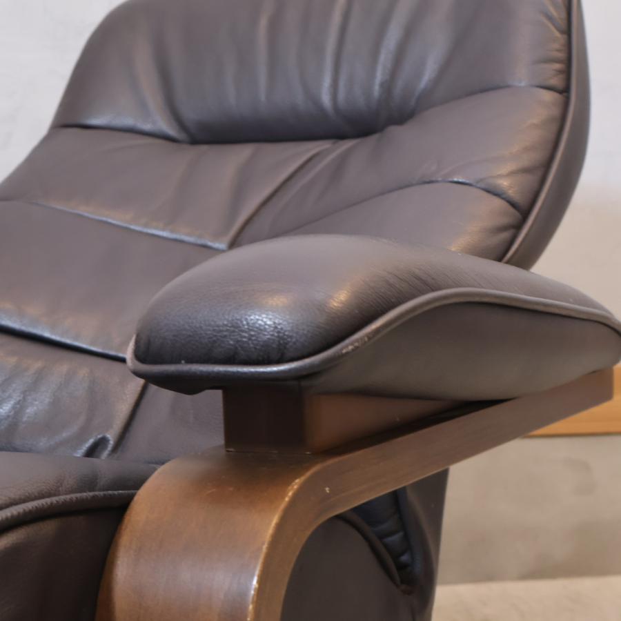FUJI FURNITURE 冨士ファニチア 本革 リクライニングチェア 1人掛け