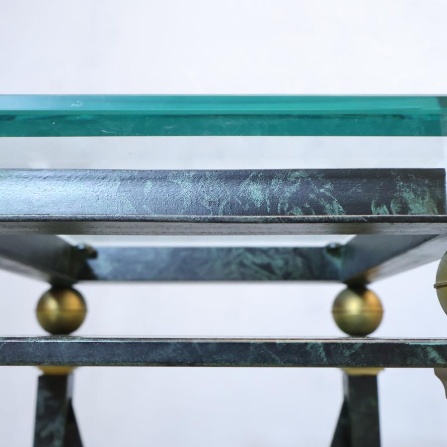 フラワースタンド ガラス天板 アイアンフレーム タワー型 クラシック