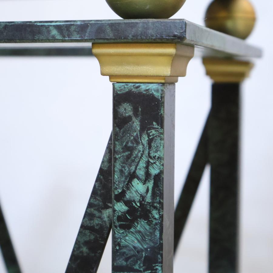 フラワースタンド ガラス天板 アイアンフレーム タワー型 クラシック