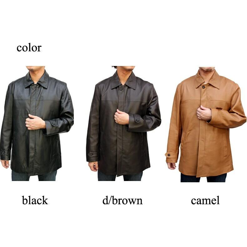 レザーコート メンズ ラム革レザーコート ハーフ丈レザーコート ステン