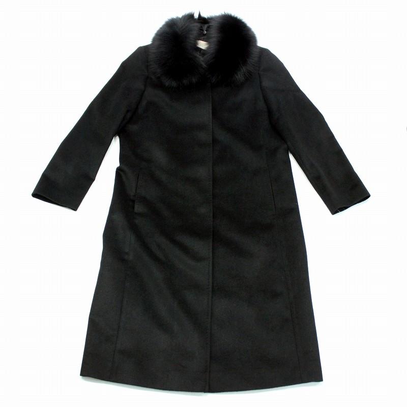 カシミヤコート レディース フォックスカラー FOX 衿 ロングコート