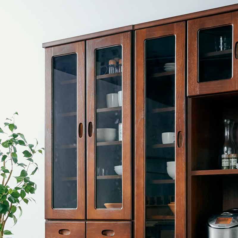 KAGUWORLD 国産 食器棚 幅60 完成品 キッチンボード カップボード