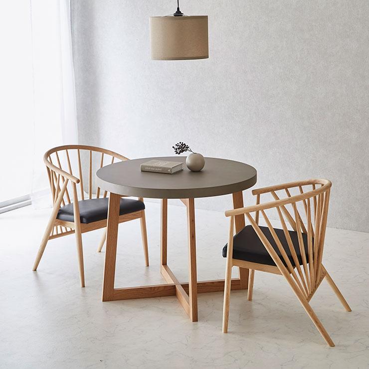 KAGUCOCO ダイニングテーブルセット 90 丸 テーブル セット 3点