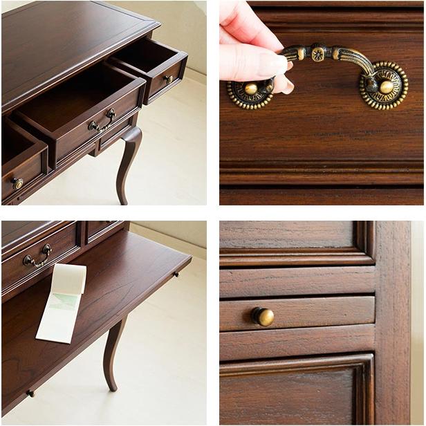 コンソール チェスト 猫脚 ヨーロピアン 90 アンティーク風 ブラウン