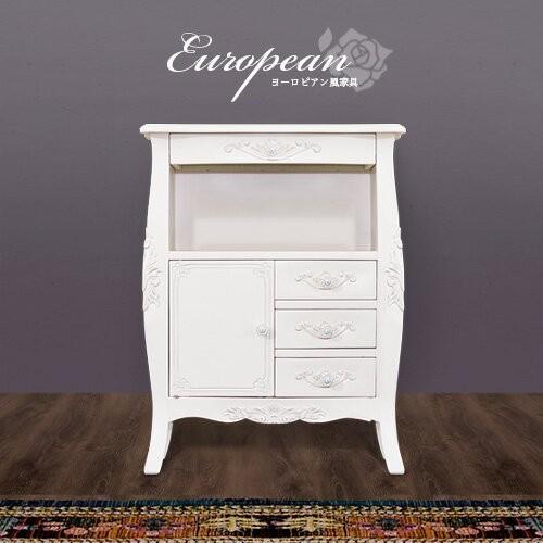 チェスト 白 姫家具 ヨーロピアン 猫脚 電話台 アンティーク風