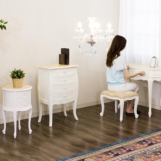 チェスト 4段 ヨーロピアン 木製 アンティーク風 猫脚 ネコ脚 姫家具