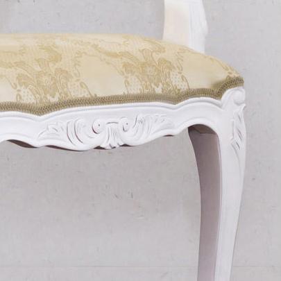 チェアー 椅子 猫脚 アンティーク 肘掛け有り ダイニングチェアー 白