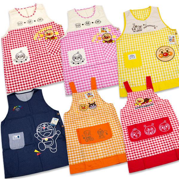 送料無料 アンパンマン 大人用 エプロン 約77×55cm ピンク かぶり