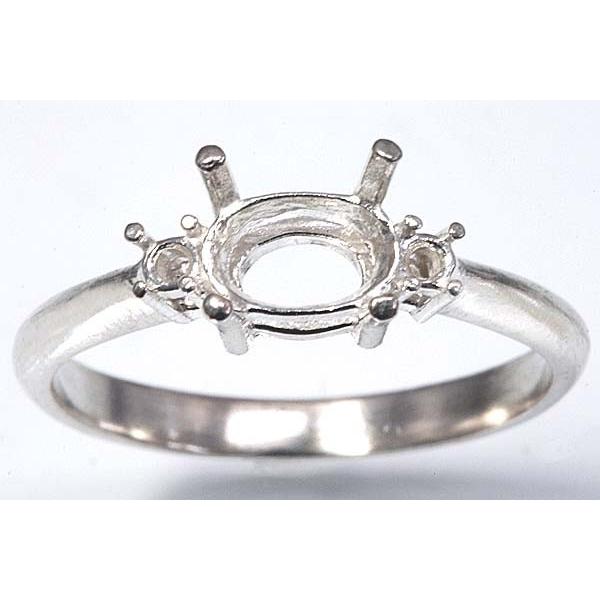 ki137【オーバル6ミリ×4ミリ】ダイヤ入りリング空枠 : ジュエリー