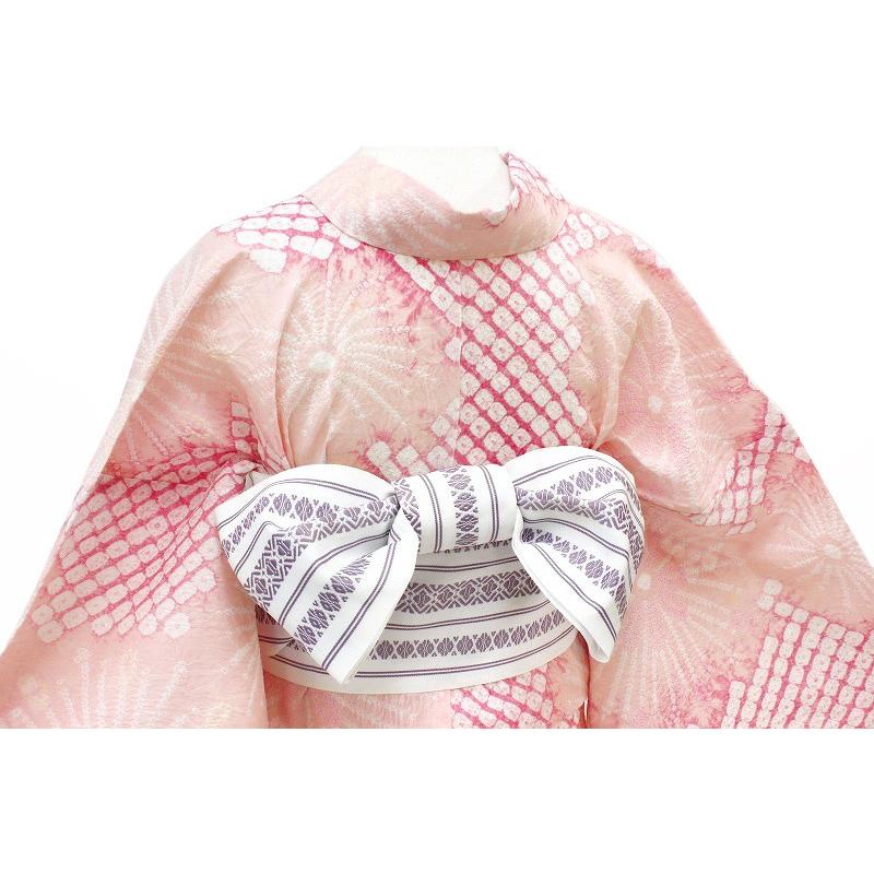 浴衣 本場有松絞り ピンク色 桜色 花火 木綿 伝統工芸品 鳴海絞り 新品