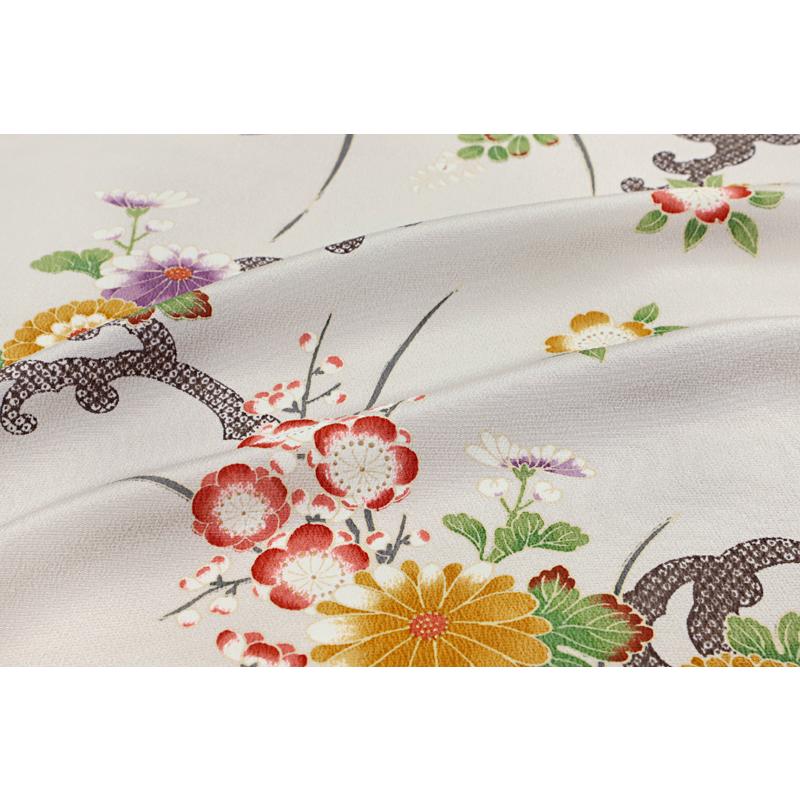 小紋 反物 コート 羽織 正絹 丹後ちりめん 織元 大塚 老舗 灰色 グレー