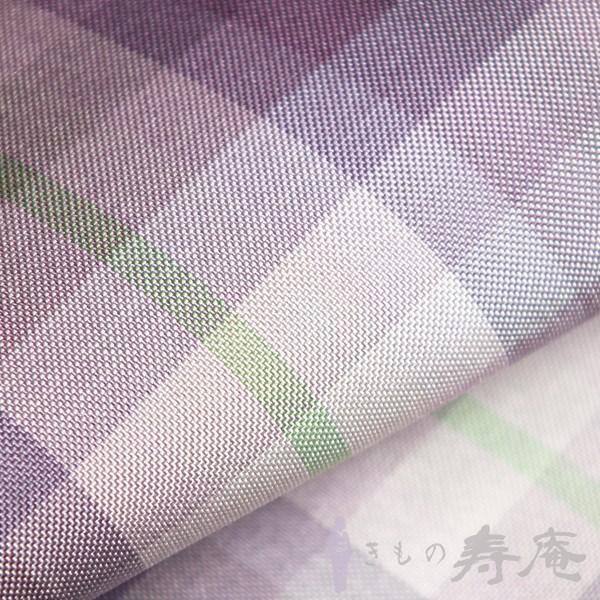 kimono 紬着物 本場縞大島着尺 反物 鹿児島 川野織物 パープル 紫の