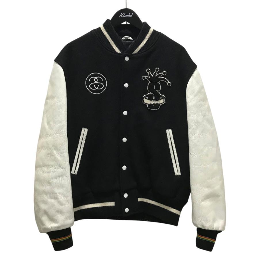 STUSSY（ステューシー） スタジャン ブラック×ホワイト サイズ：M