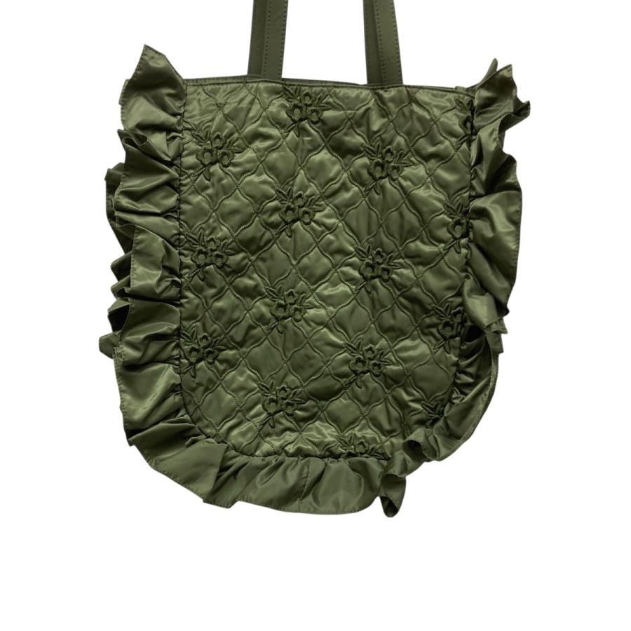 値下げ】POPPY Flower WAVE QUILTING TOTE トートバッグ オリーブ