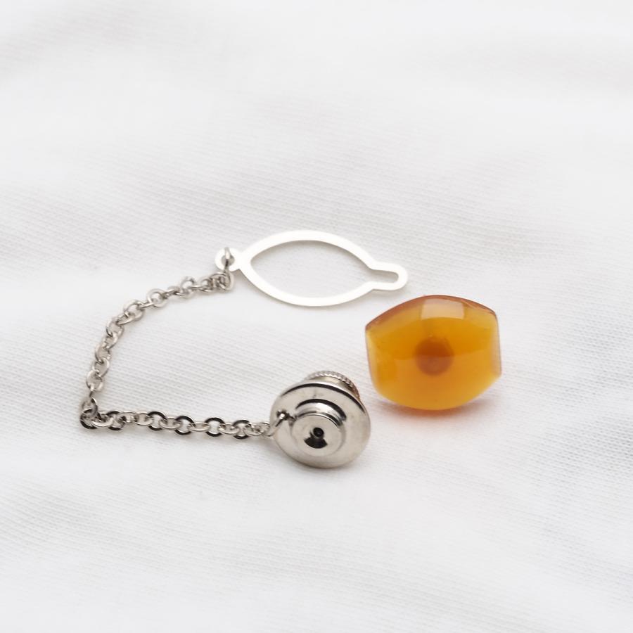 本べっ甲 白甲 タイタック タイピン 鼈甲 ベッコウ スクエア 四角