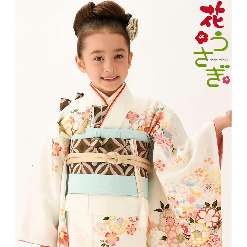 七五三 着物 7歳 女の子 着物フルセット 花うさぎ ブランド HN-3 まり